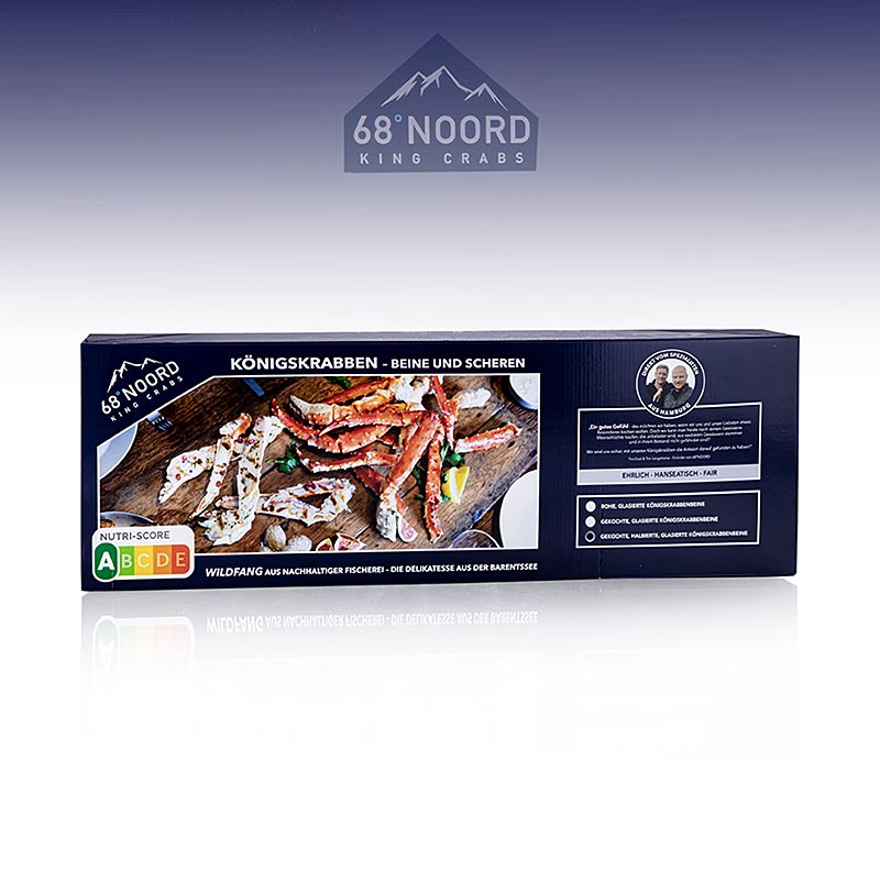 Pulpe si gheare de crab rege, fierte, taiate la jumatate, marime 3L, 68°Noord - 2,5 kg - Carton