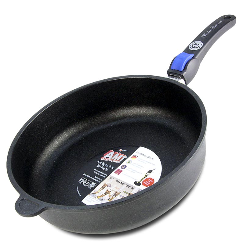 AMT Gastroguss, braising pan, Ø 28cm, 7cm high, with removable handle - 1 piece - lots