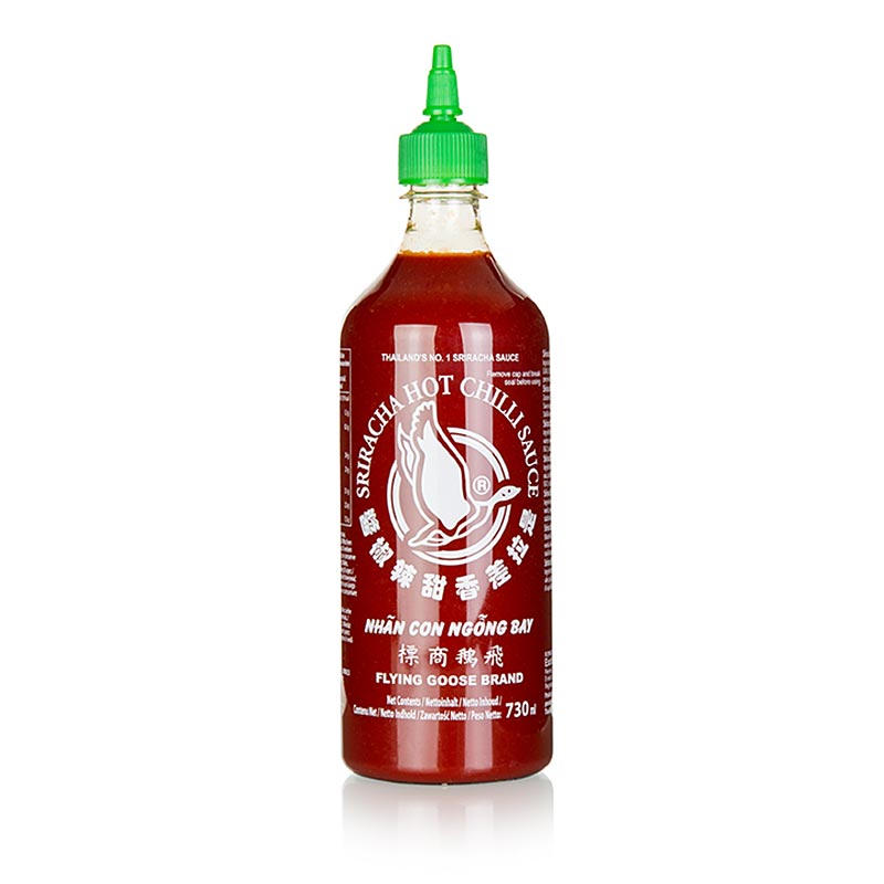 Chili szosz - Sriracha, forro, kinyomhato palack, repulo liba - 730 ml - PE palack