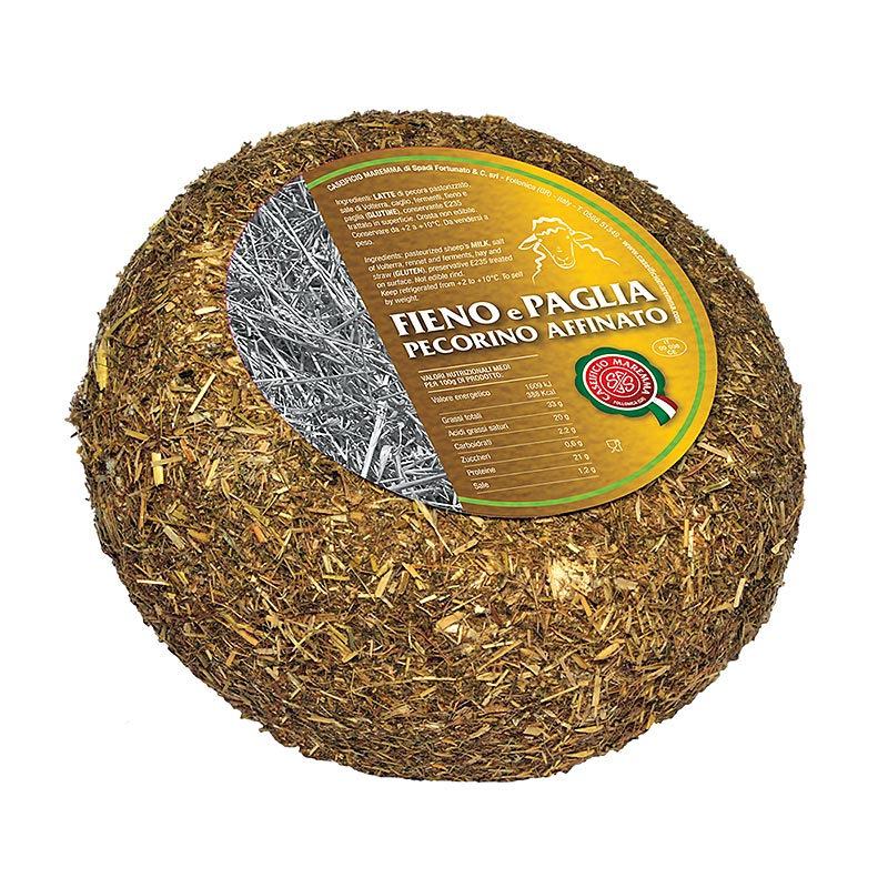 Pecorino Affinato, w sianie i slomie, ser owczy - ok. 1,2 kg - folia