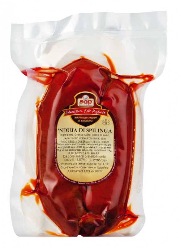 Nduja di Spilinga, svinjska salama, ljuta, Salumificio F.lli Pugliese - oko 400 g - kg