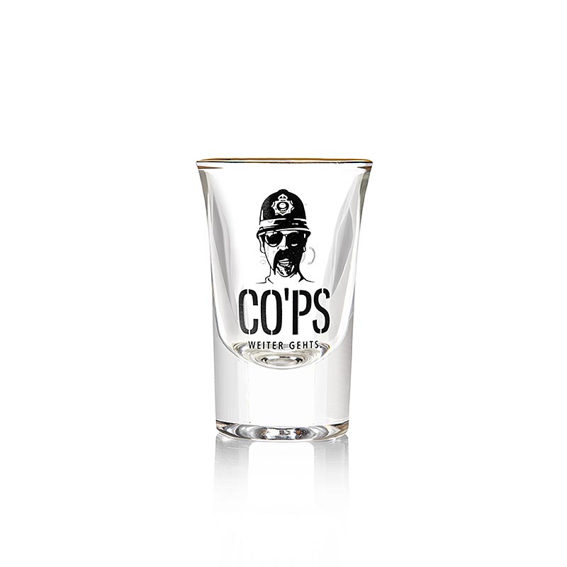 Pahar de shot Cops 2cl cu margine aurie - 20 ml - Sticla