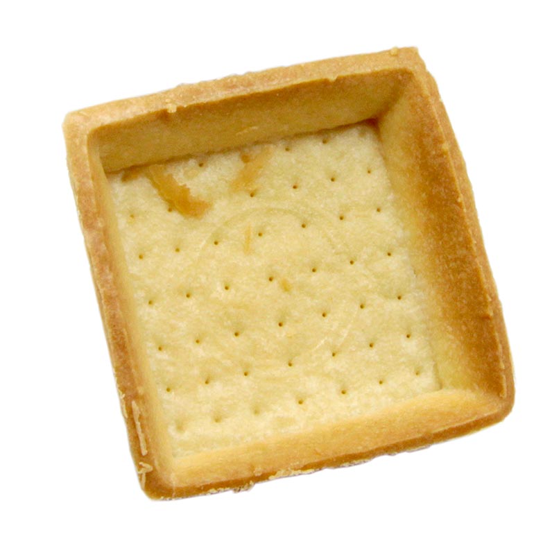 Tartelettes dessert, carrees, 7x7cm, H 1,8cm, legeres, pate brisee - 3,46 kg, 120 pieces - Papier carton