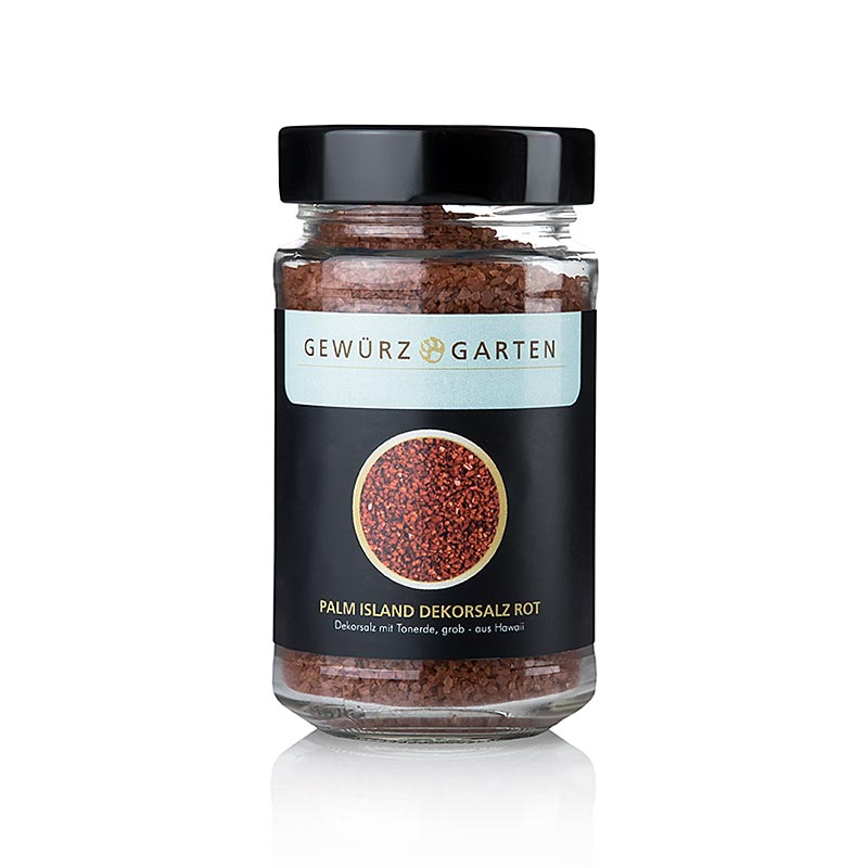 Spice Garden Palm Island Pacific Salt, dekorativna sol s cervenym ilom, hruba, Hawaii - 220 g - sklo