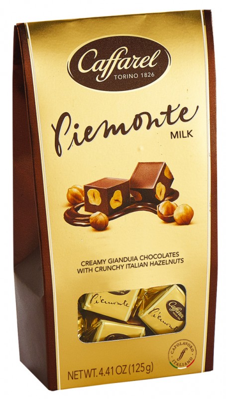 Classic Piemonte Golden Ballotin, lieskovoorieskove pralinky z plnotucneho mlieka s Gianduiou, balenie, Caffarel - 125 g - balenie