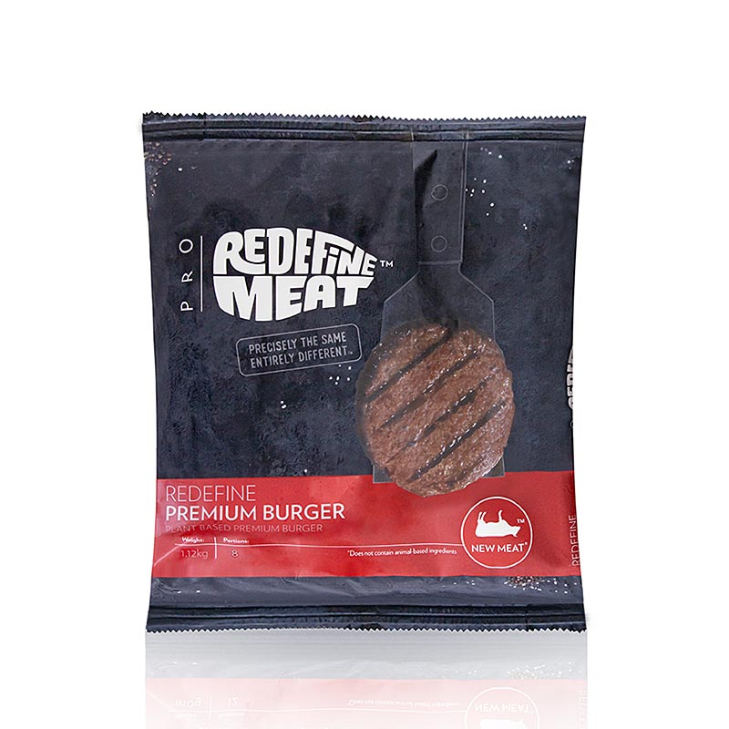 Redefinir Burger, galettes de burger vegetaliennes - 1,12 kg, 8 x 140 g - Peler