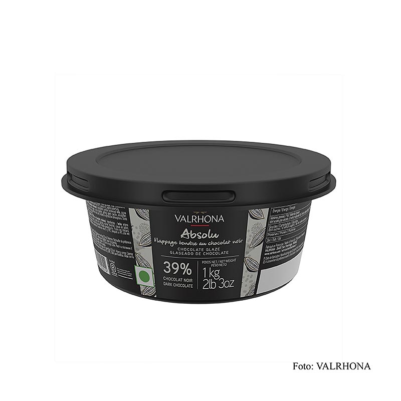 Valrhona Nappage - Absolu, tumma suklaa - suklaakuorrute - 1 kg - Pe voi