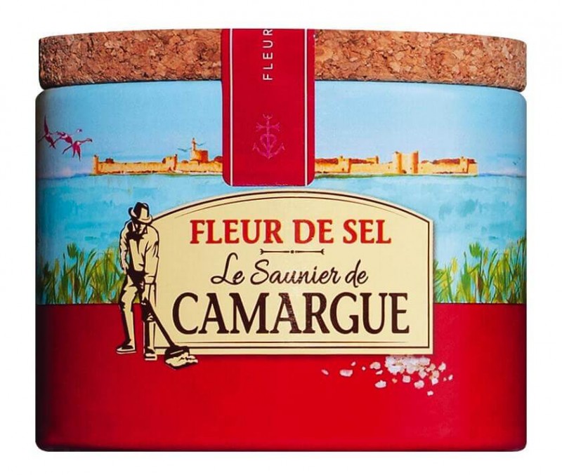 Fleur de Sel de Camargue, Fleur de Sel Franciaorszagbol, motivumdoboz, La Baleine - 125g - tud