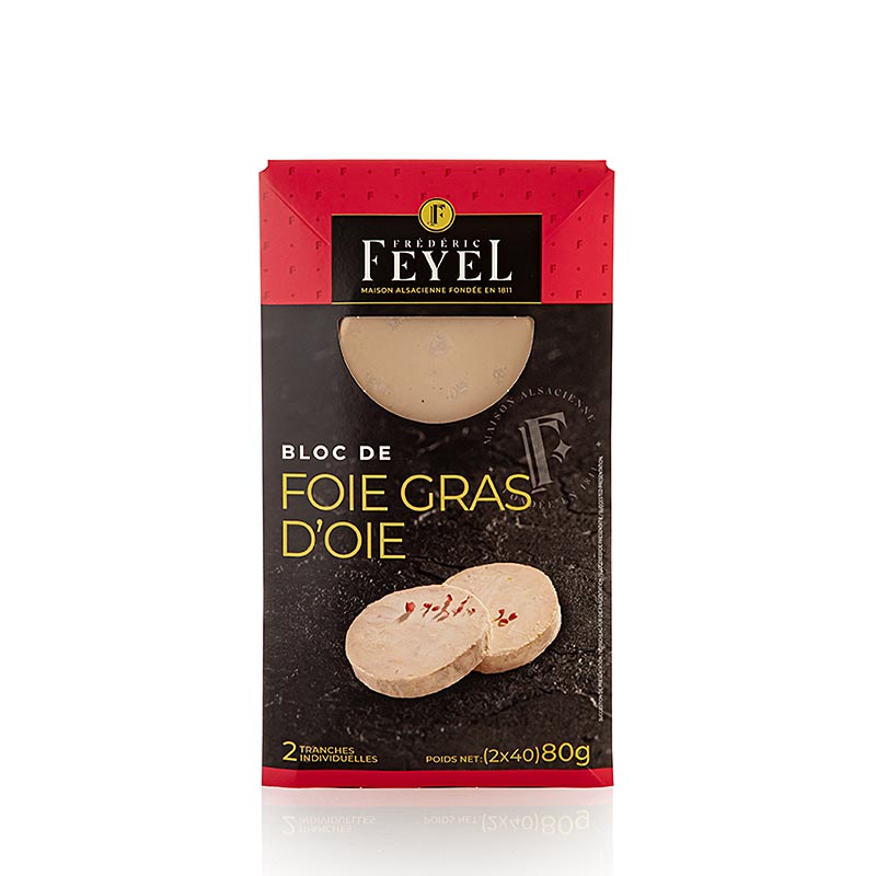 Guska foie gras blok, foie gras, 2x40g na kriske, Feyel - 80g, 2 komada - PE skoljka