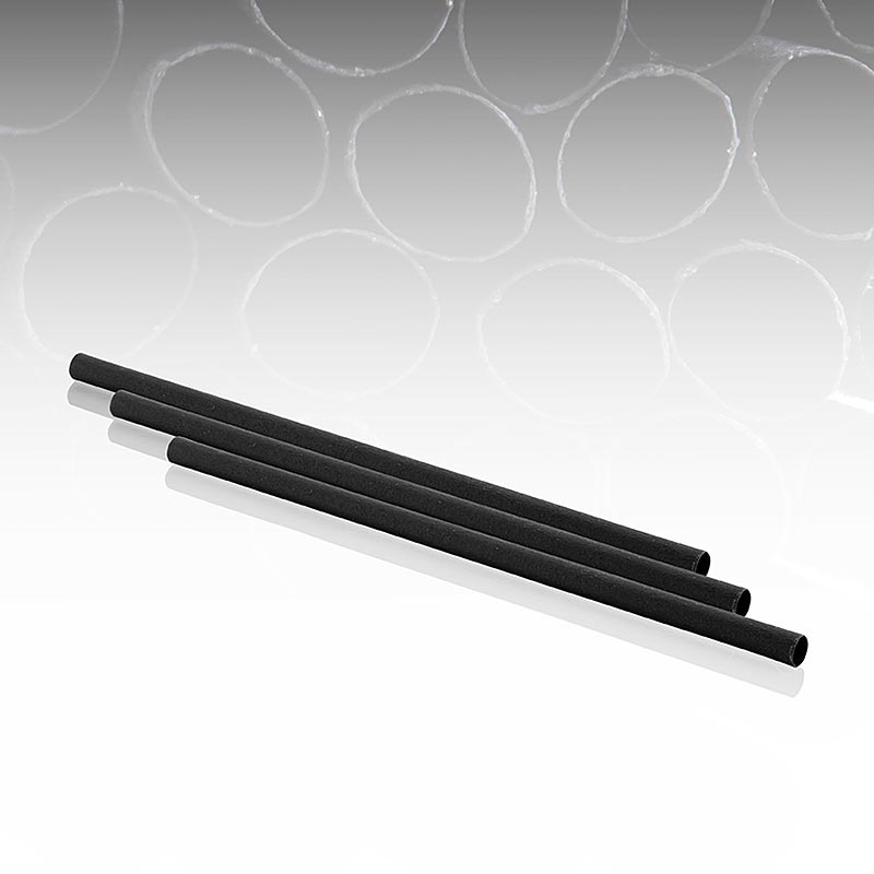 Natural drinking straws Black Pomom, L 23cm, Ø 8mm - 200 pieces - bag