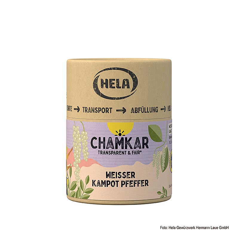 HELA Chamkar - White Kampot pippuri, kuivattu, kokonaisena, SMM - 100 g - Aromilaatikko