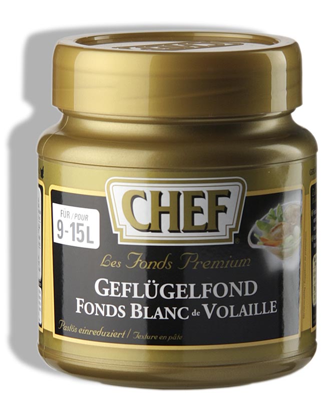 Concentre CHEF Premium - fond de volaille, legerement pateux, leger, pour 9-15 L - 630g - Pe peut