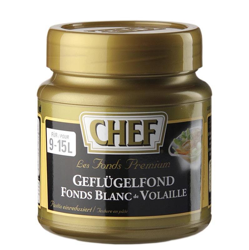 Concentre CHEF Premium - fond de volaille, legerement pateux, leger, pour 9-15 L - 630g - Pe peut