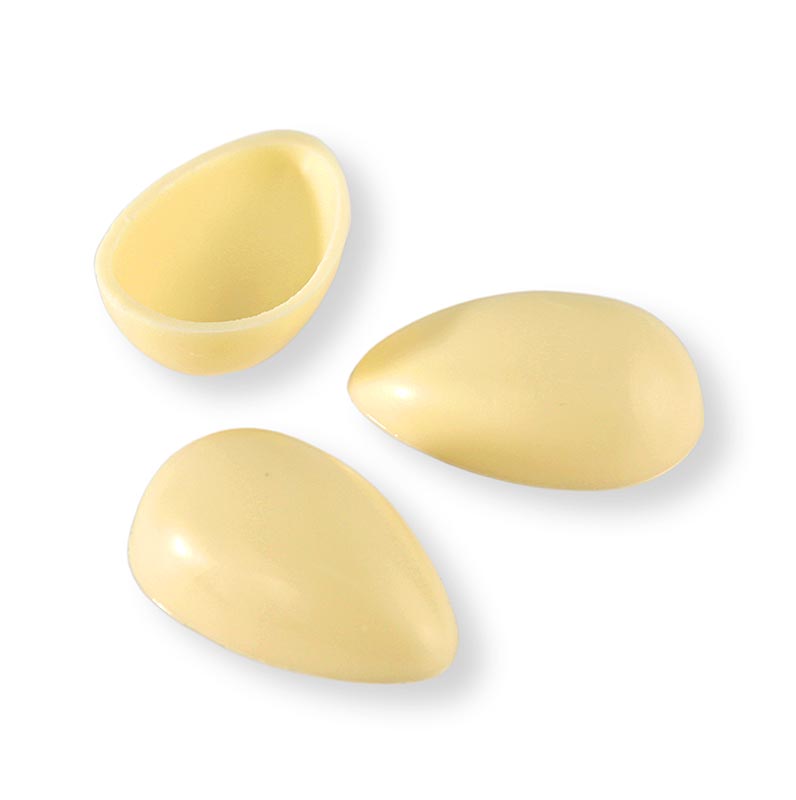 Meia casca de ovo praline, chocolate branco, pequeno, 40x26mm, Laderach (Pascoa) - 588 pecas - Cartao