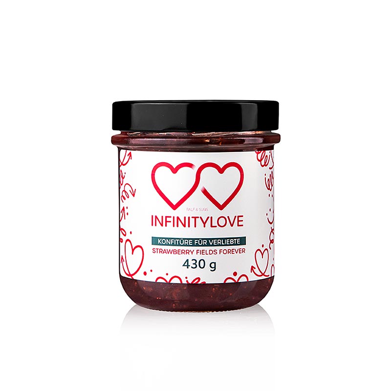 INFINITYLOVE Strawberry - Erdbeer Konfitüre Extra - 430 g - Glas