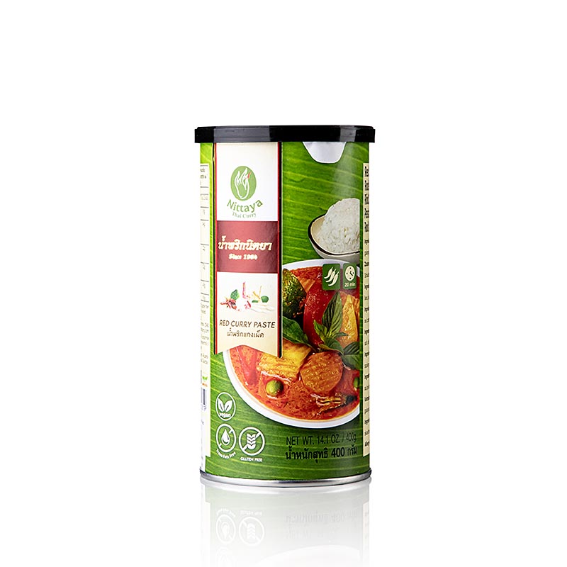 Currypasta, rod, vegansk, 400g, Nittaya - 400 g - Pe kan