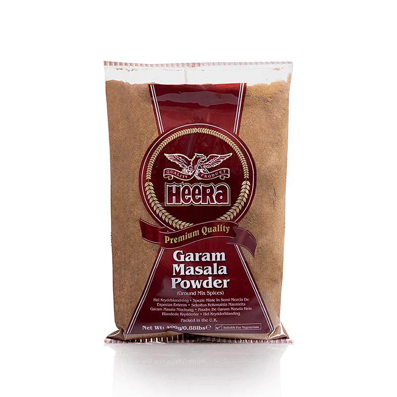 Garam Masala en polvo, preparacion especiada para platos de carne y aves, Heera - 400g - bolsa