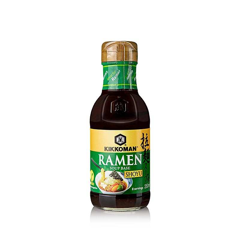 Base de sopa de ramen Shoyu, Kikkoman, Japao, vegana - 250ml - Garrafa