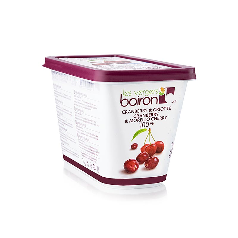 Pure de cereja azeda e cranberry Boiron, sem acucar, (griotte / cranberry) - 1 kg - Concha PE