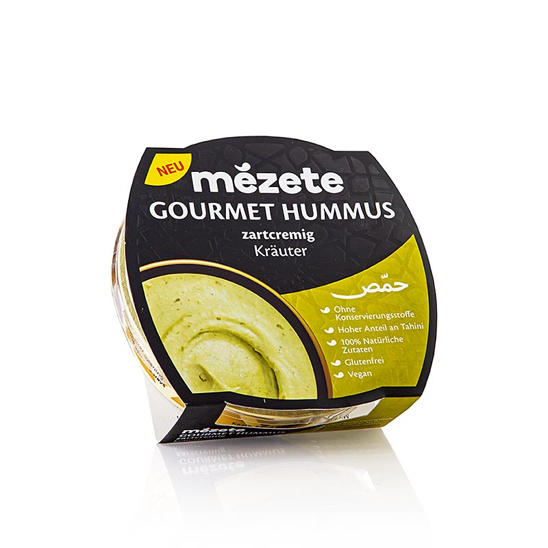 Hummus gourmet con hierbas, pure de garbanzos, mezete - 215g - carcasa de polietileno