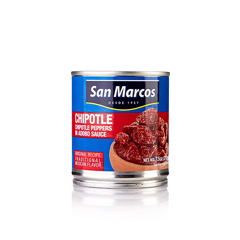 Chili paprika chipotles, fustolt, adobo szoszban, San Marcos - 212g - tud