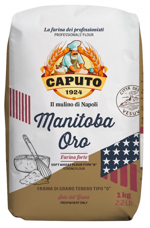 Manitoba Oro, farina di grano tenero tipo 0, Caputo - 1.000 g - pacchetto