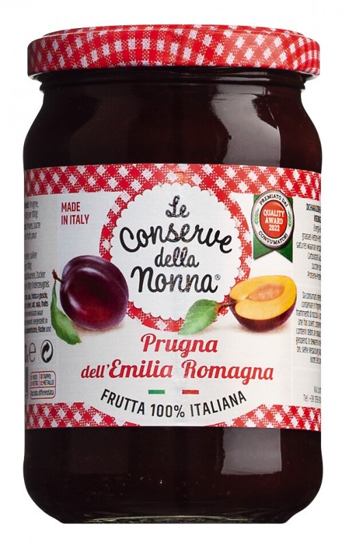 Confettura extra di prgna, confiture de prunes extra, Le Conserve della Nonna - 340g - Verre