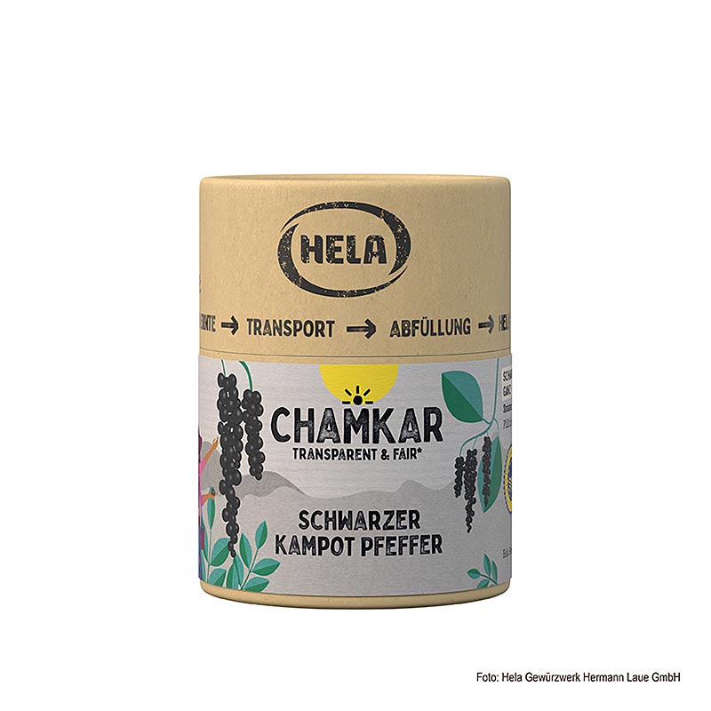 HELA Chamkar - cierne kampotske korenie, susene, cele, CHZO - 100 g - Aroma box