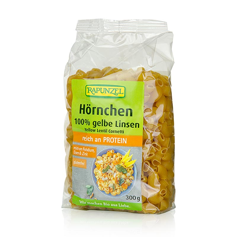 Rapunzel, linsepasta - croissanter laget av gule linser, oekologiske - 300 g - bag