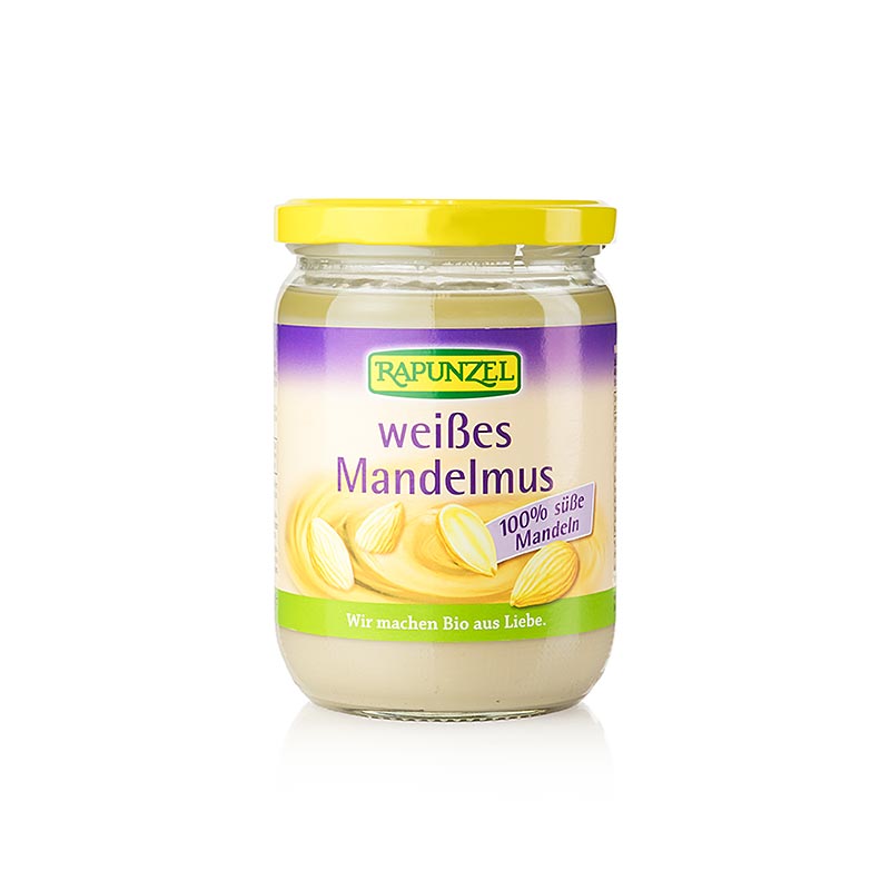 Burro di mandorle, bianco, vegano, Rapunzel, biologico - 500 g - Bicchiere