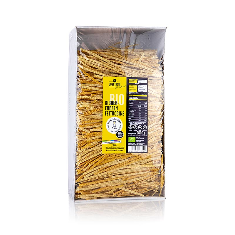 Fettuccine aux pois chiches Just Taste, sans gluten, biologique - 2,5 kg - Papier carton