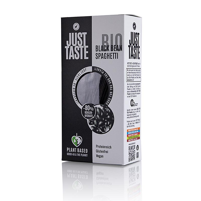 Just Taste Black Bean Spaghetti, gluteeniton, luomu - 250 g - laatikko