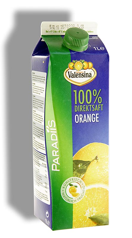 Suco de laranja, suco 100% direto, Valensina - 1 litro - Pacote Tetra