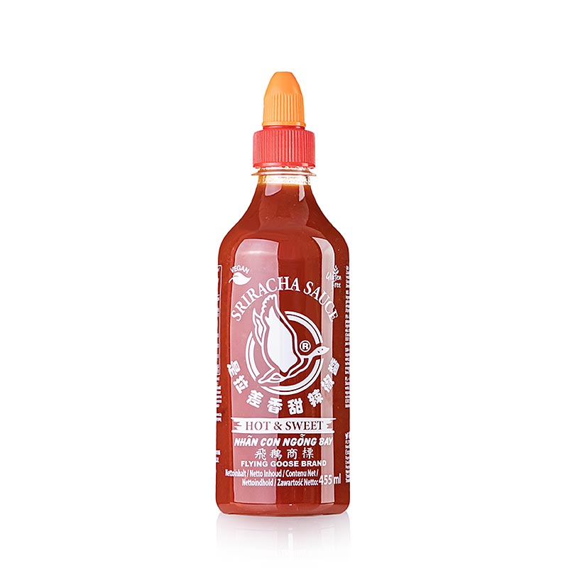 Sriracha Chili-Sauce, süß-scharf, Flying Goose - 455 ml - Pe-flasche