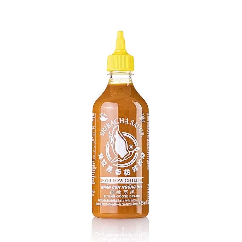 Sriracha chili sauce, made from yellow chili, Flying Goose - 455ml - PE bottle