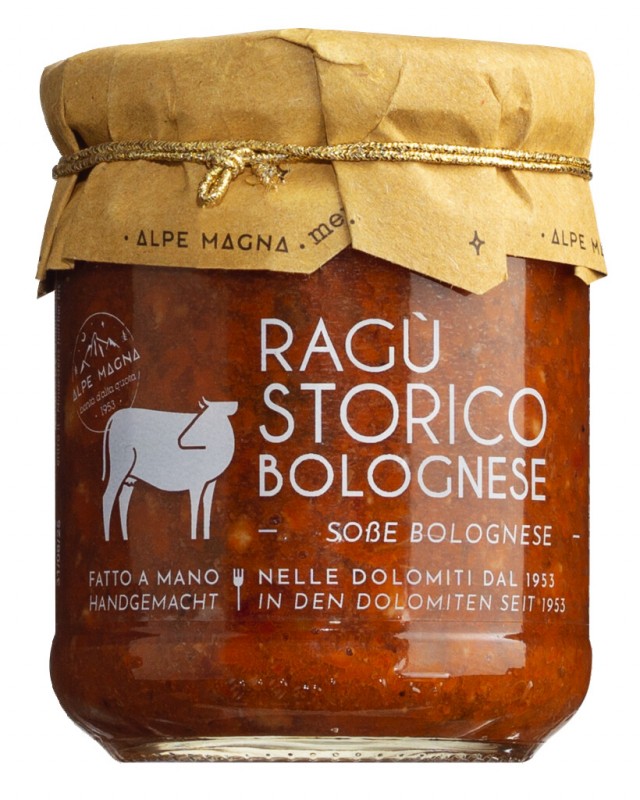 Ragu storico bolognese, Bolognese-Soße, Alpe Magna - 190 g - Glas