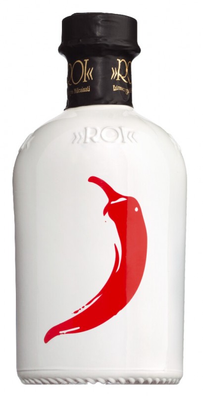 Olio al peperoncino, seasoning oil made from extra virgin olive oil with chilli, Olio Roi - 250ml - Bottle