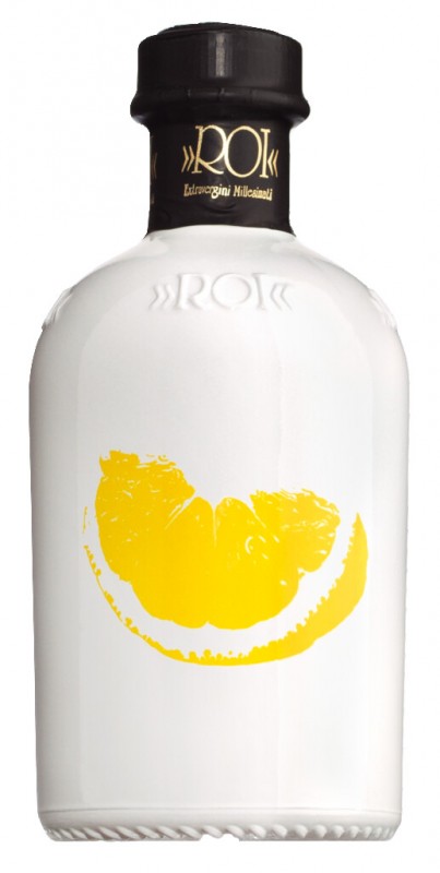 Olio al limone, seasoning oil made from extra virgin olive oil with lemon, Olio Roi - 250ml - Bottle