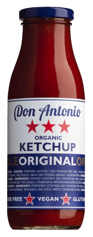 Ketchup oryginalny, organiczny, ketchup pomidorowy, organiczny, Don Antonio - 350ml - Butelka