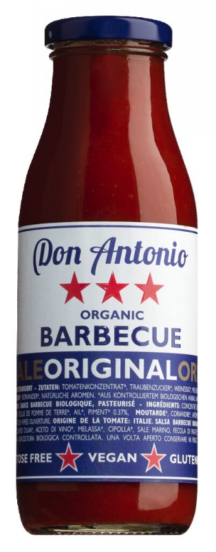 Salsa Barbecue, ekologiczna, sos barbecue, ekologiczna, Don Antonio - 350ml - Butelka