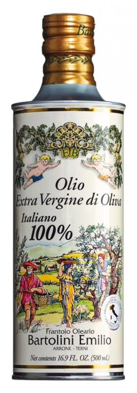 Olio extra virgin Angeli, lattina, oliwa z oliwek z pierwszego tloczenia, puszka, Bartolini - 500ml - Moc