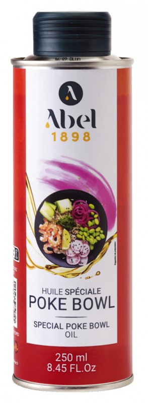 Huile spéciale poke bowl, huile d`olive extra vierge à l`huile de sésame, Huilerie Lapalisse - 250ml - pouvez