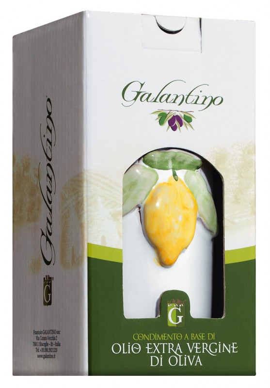 Olio al limone, orcio, extra virgin oliivioljy sitruunalla, kannu, galantino - 250 ml - kannu