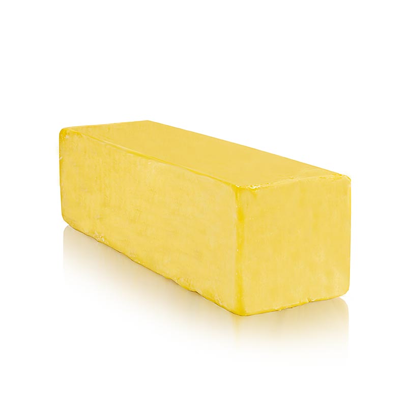 Cheddar Vintage, britisk ost i skiver, blok, oekologisk - ca. 2,5 kg - folie