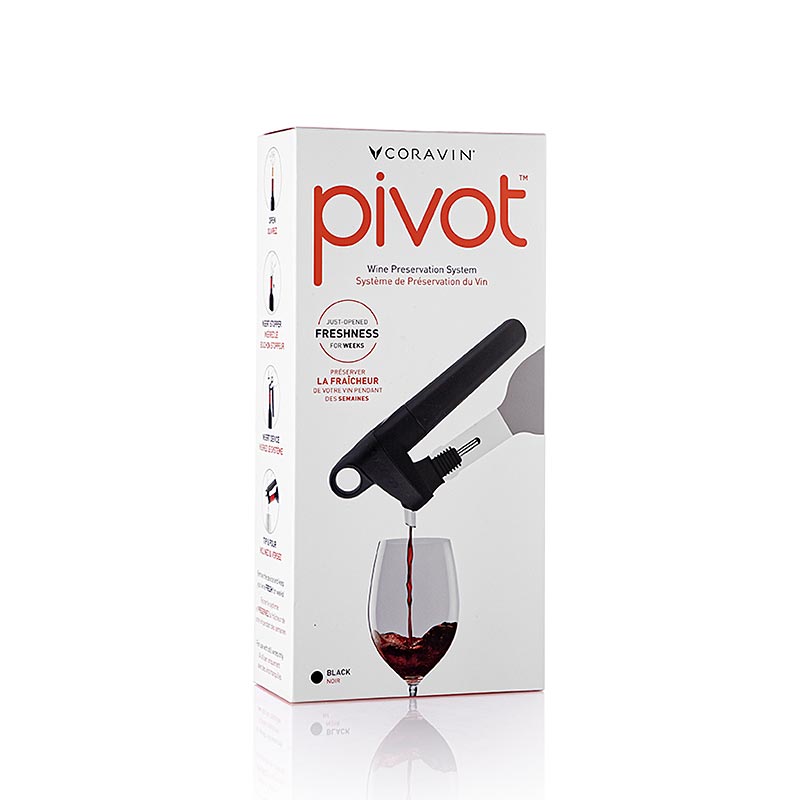 Coravin Wine Access System - Pivot Weinkonservierungssystem + Zubehör, schwarz - 4 tlg. - Karton