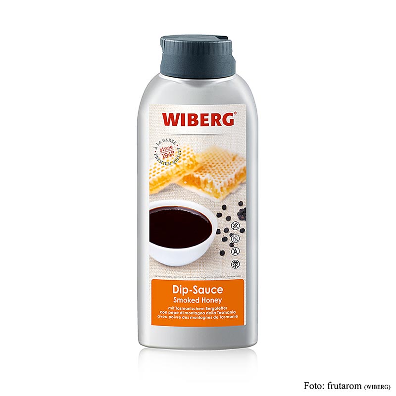 WIBERG Dipsaus Gerookte Honing, fruitig-rokerig met een vleugje honing - 695 ml - PE-fles