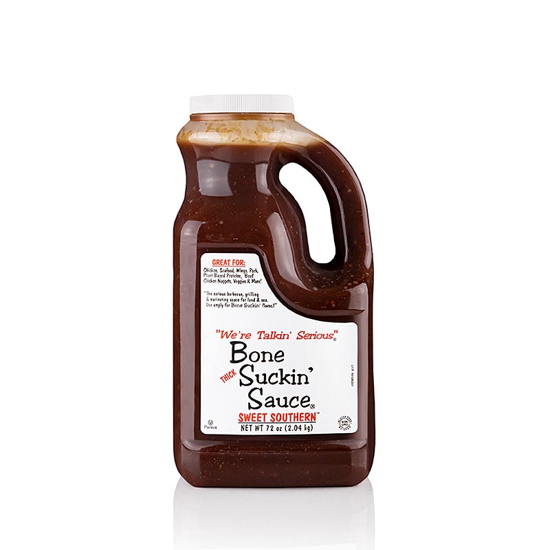 Bone Suckin` Zoete Zuidelijke BBQ-saus, dik, Ford`s Food - 1,69L - Pe-canist.