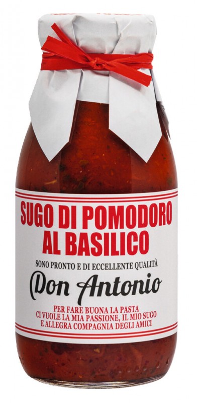 Sugo al basilico, Tomatensauce mit Basilikum, Don Antonio - 240 ml - Flasche