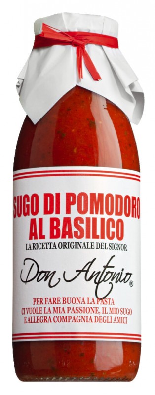 Sugo al basilico, Tomatensauce mit Basilikum, Don Antonio - 480 ml - Flasche