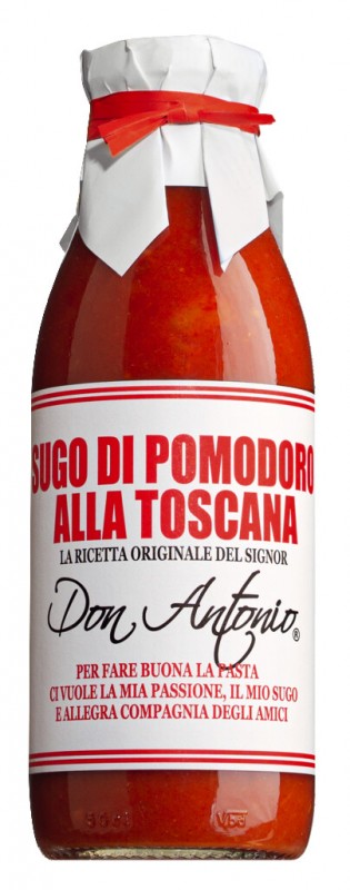 Sugo alla Toscana, salsa di pomodoro con aglio, Don Antonio - 480 ml - Bottiglia